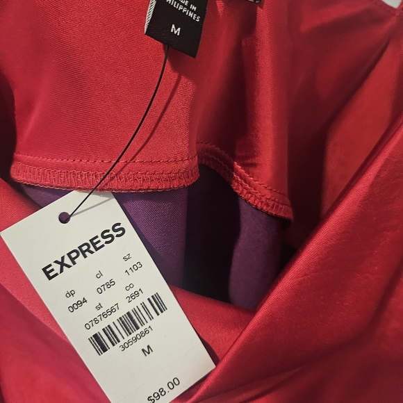 Express Red, Pink, and Black Midi Skirt - Picture 2 of 5